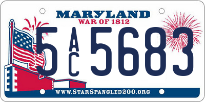MD license plate 5AC5683