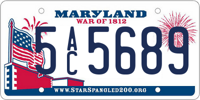 MD license plate 5AC5689