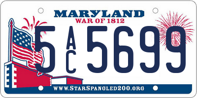 MD license plate 5AC5699