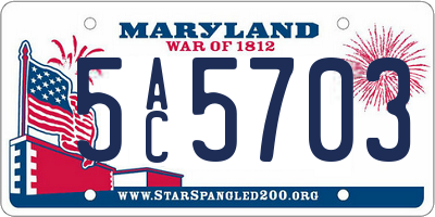 MD license plate 5AC5703