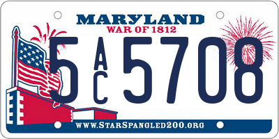 MD license plate 5AC5708
