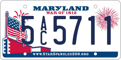 MD license plate 5AC5711