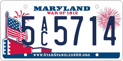 MD license plate 5AC5714