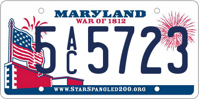MD license plate 5AC5723