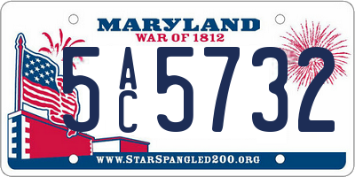 MD license plate 5AC5732