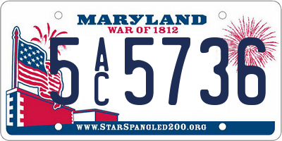 MD license plate 5AC5736