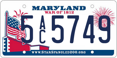 MD license plate 5AC5749
