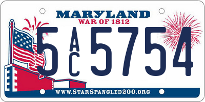 MD license plate 5AC5754