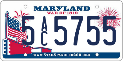 MD license plate 5AC5755