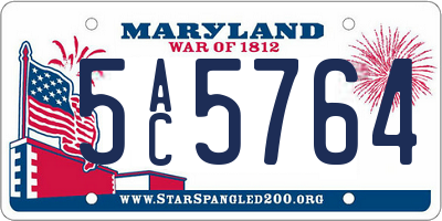 MD license plate 5AC5764