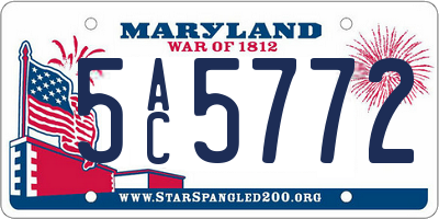 MD license plate 5AC5772