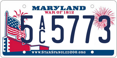 MD license plate 5AC5773