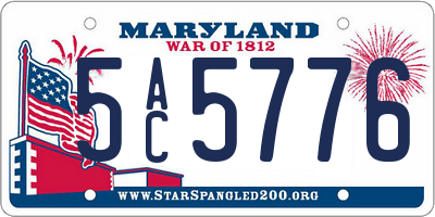 MD license plate 5AC5776