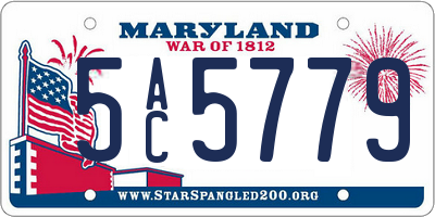 MD license plate 5AC5779