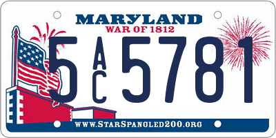 MD license plate 5AC5781
