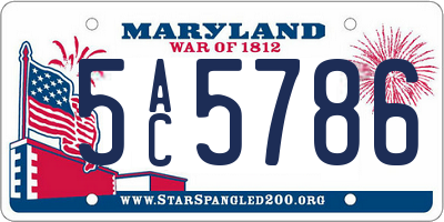 MD license plate 5AC5786