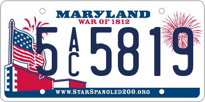 MD license plate 5AC5819