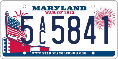 MD license plate 5AC5841