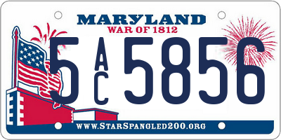MD license plate 5AC5856
