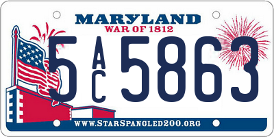 MD license plate 5AC5863