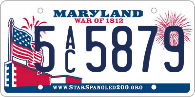 MD license plate 5AC5879