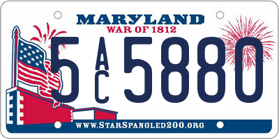 MD license plate 5AC5880