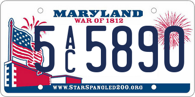 MD license plate 5AC5890