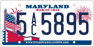 MD license plate 5AC5895