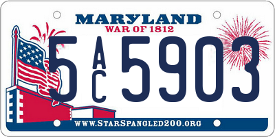 MD license plate 5AC5903