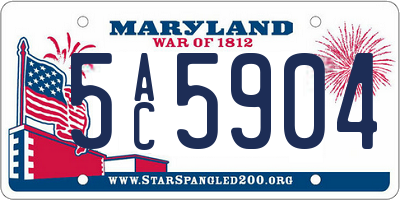 MD license plate 5AC5904