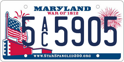 MD license plate 5AC5905