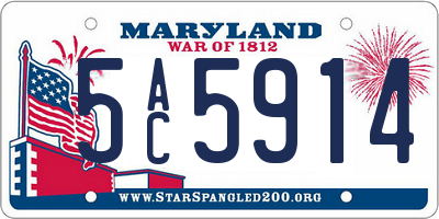 MD license plate 5AC5914