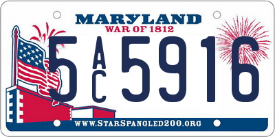 MD license plate 5AC5916