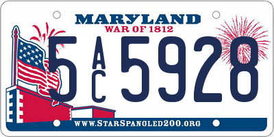 MD license plate 5AC5928