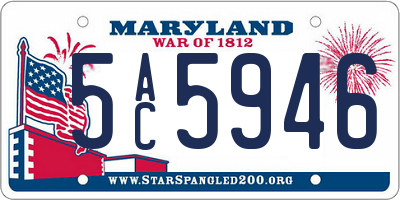 MD license plate 5AC5946