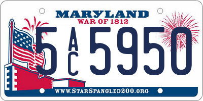 MD license plate 5AC5950