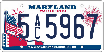 MD license plate 5AC5967
