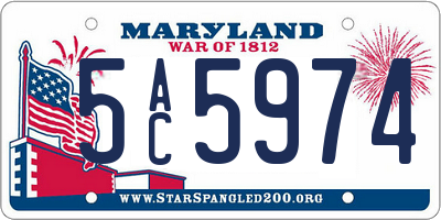 MD license plate 5AC5974