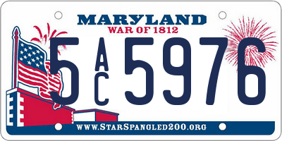 MD license plate 5AC5976