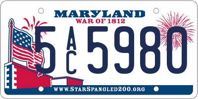 MD license plate 5AC5980