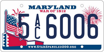 MD license plate 5AC6006
