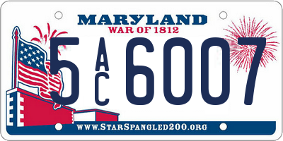 MD license plate 5AC6007