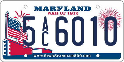 MD license plate 5AC6010