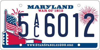 MD license plate 5AC6012