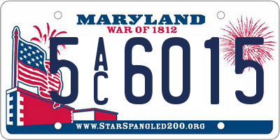 MD license plate 5AC6015