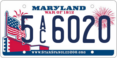 MD license plate 5AC6020