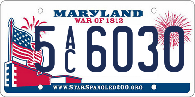 MD license plate 5AC6030