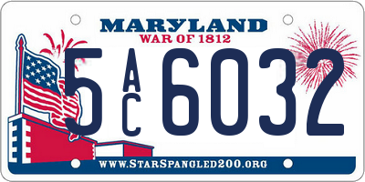 MD license plate 5AC6032