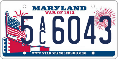 MD license plate 5AC6043