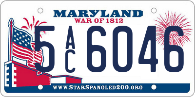 MD license plate 5AC6046